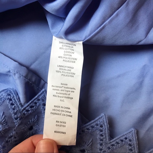 Kensie Periwinkle Blue Eyelet Dress, NWT, M - Picture 12 of 14